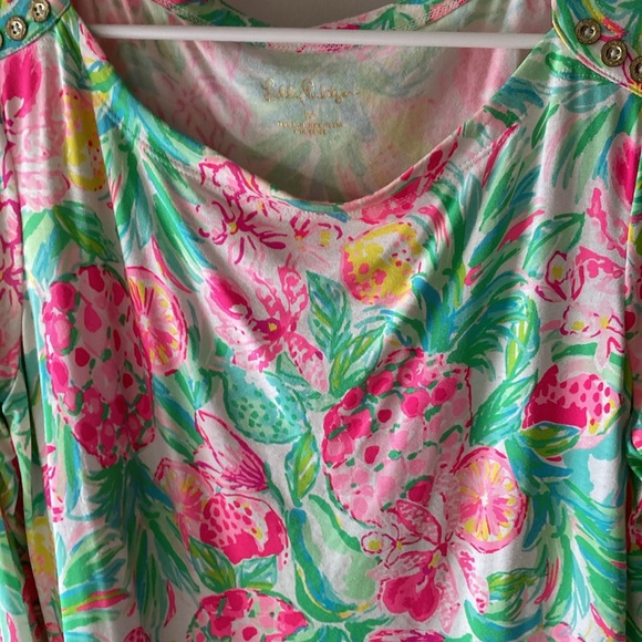 lilly pulitzer green pink floral dress - Picture 2 of 3